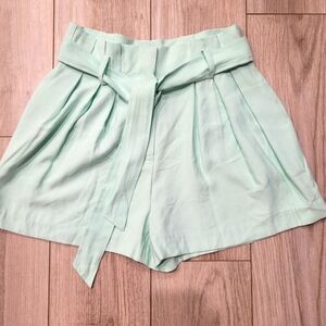 Gianni Bini High Waisted Mint Green Flowy Shorts with Cloth Belt Size 2